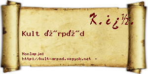 Kult Árpád névjegykártya